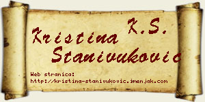 Kristina Stanivuković vizit kartica
